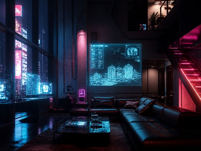 Cyberpunk Loft interior design example