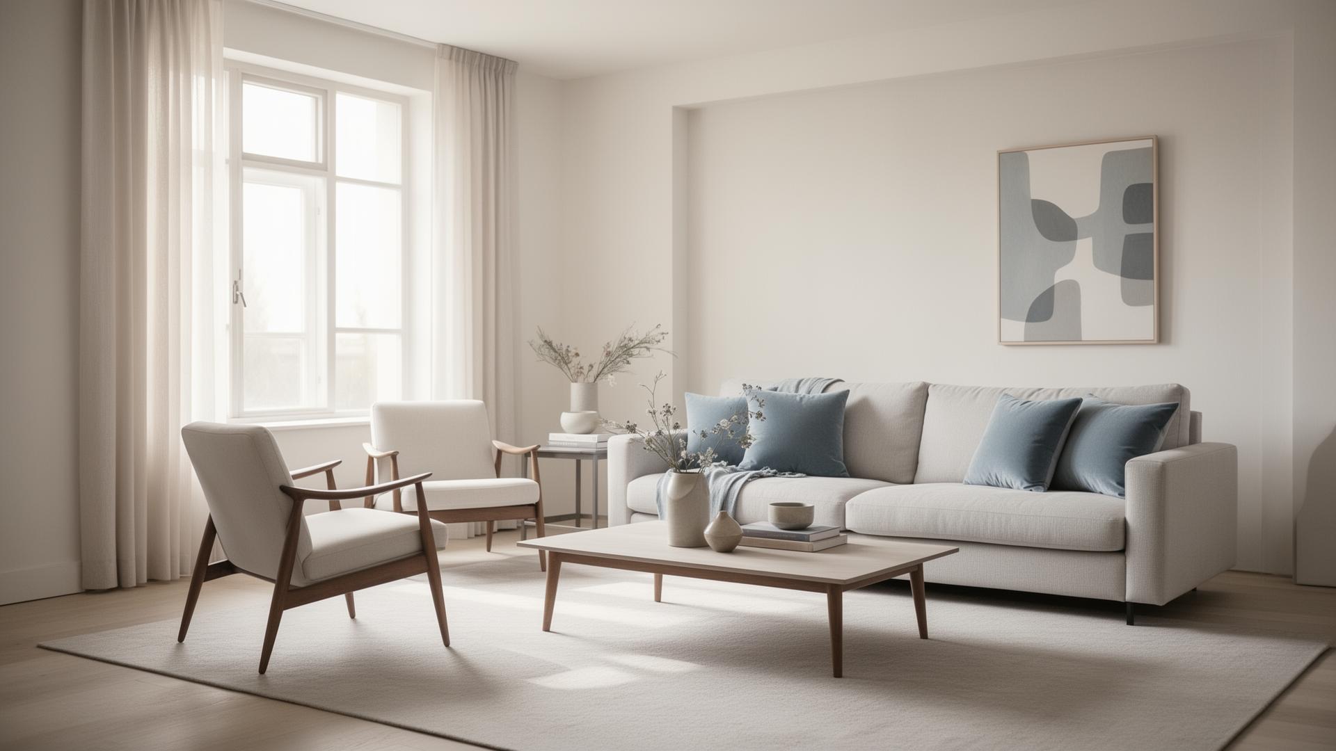 Living room restyling preview — after