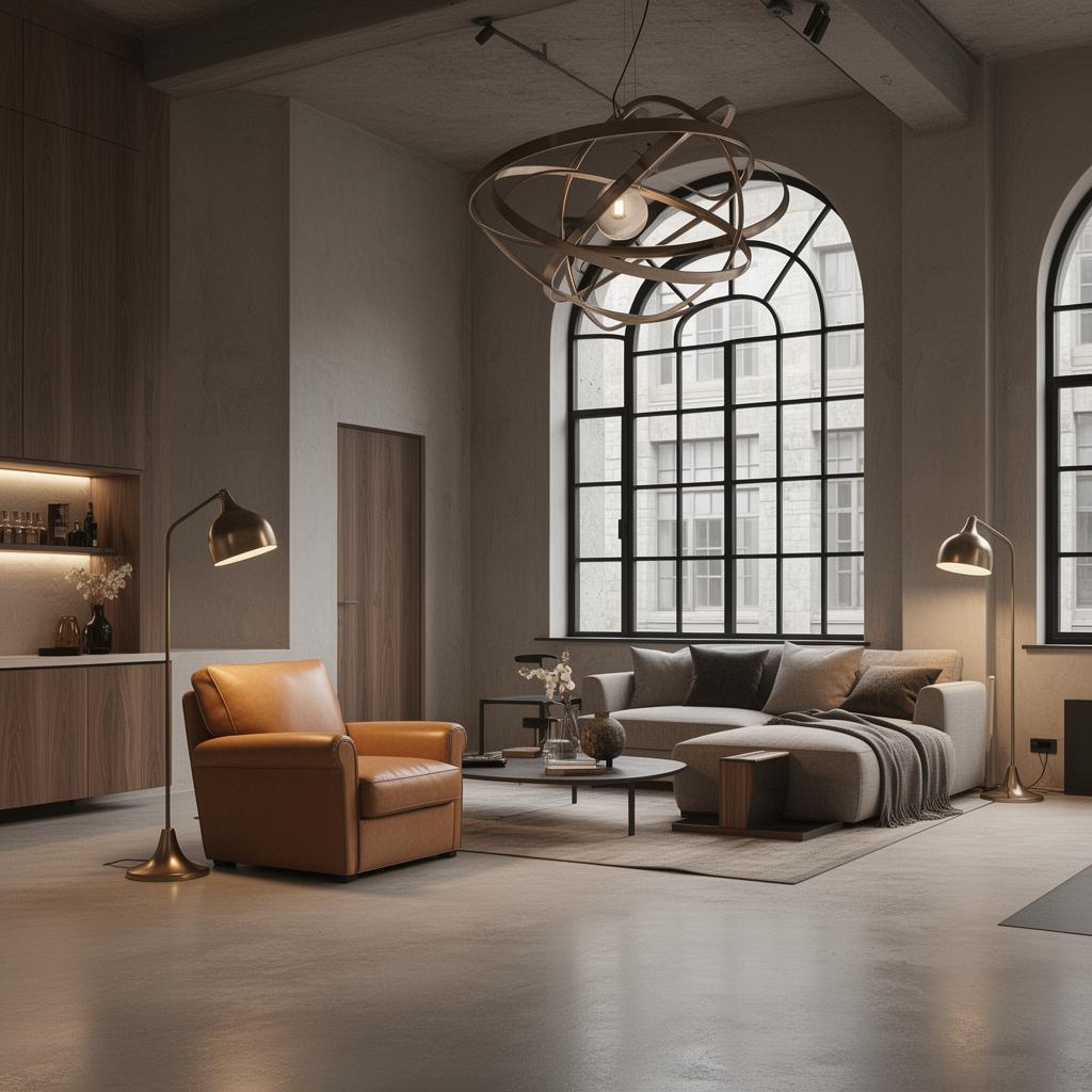 Soft Industrial interior design example