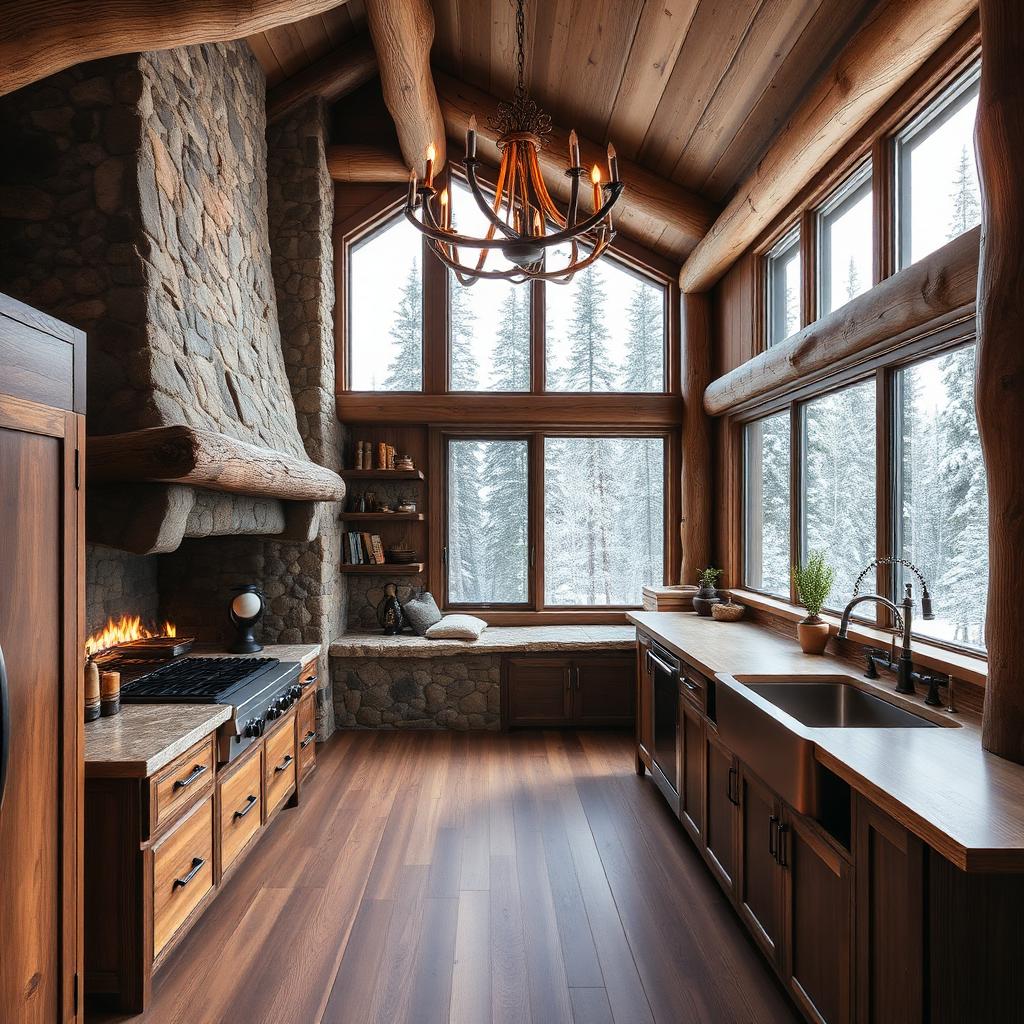 Mountain Lodge Kitchen interior design example