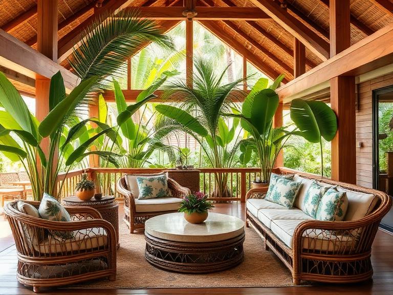 Tropical interior design example